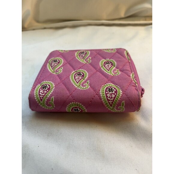 Vera Bradley ID Coin Purse Wallet Pinwheel Pink VGUC 4.5 x 4 Pink Floral - Picture 3 of 6